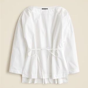 J. Crew White Blouse with Tie Detail